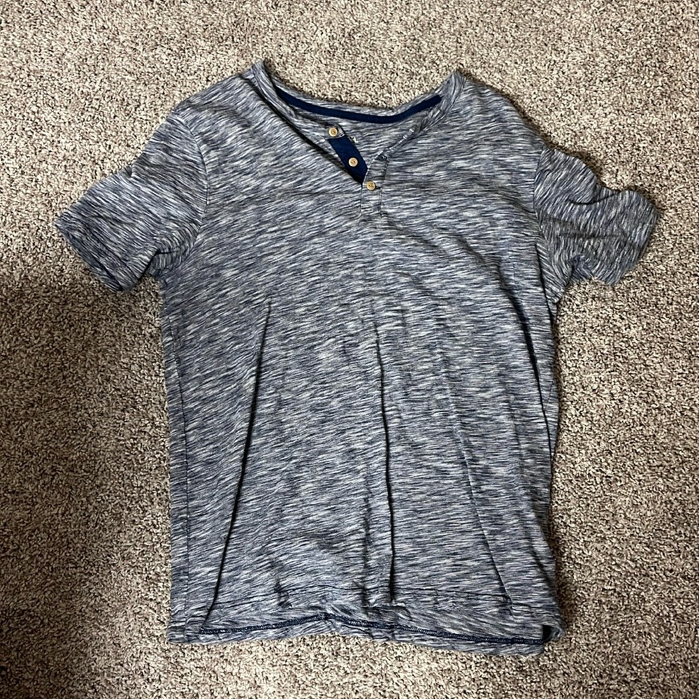 Men’s Sz L short sleeve Merona blue shirt excellent condition